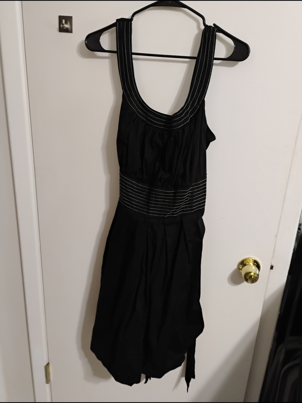 Trixxi Black Strapless Dress with White Stitching